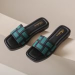Woven Square-Toe Flat Sandals – Casual Summer Slip-On Slippers for Women - Image 2